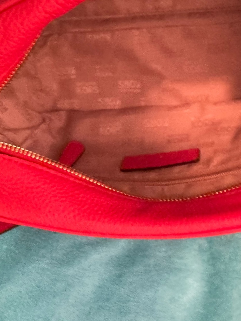 Michael Kors Bright Red Pebbled Leather Satchel with Tassel - Picture 2 of 8